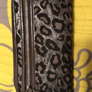 Leopard Coach Large ZIP Around Wallet
